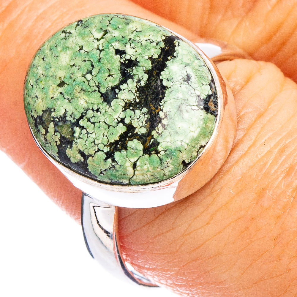 Hebei Spiderweb Turquoise Ring Size 9 (.925 Sterling Silver)