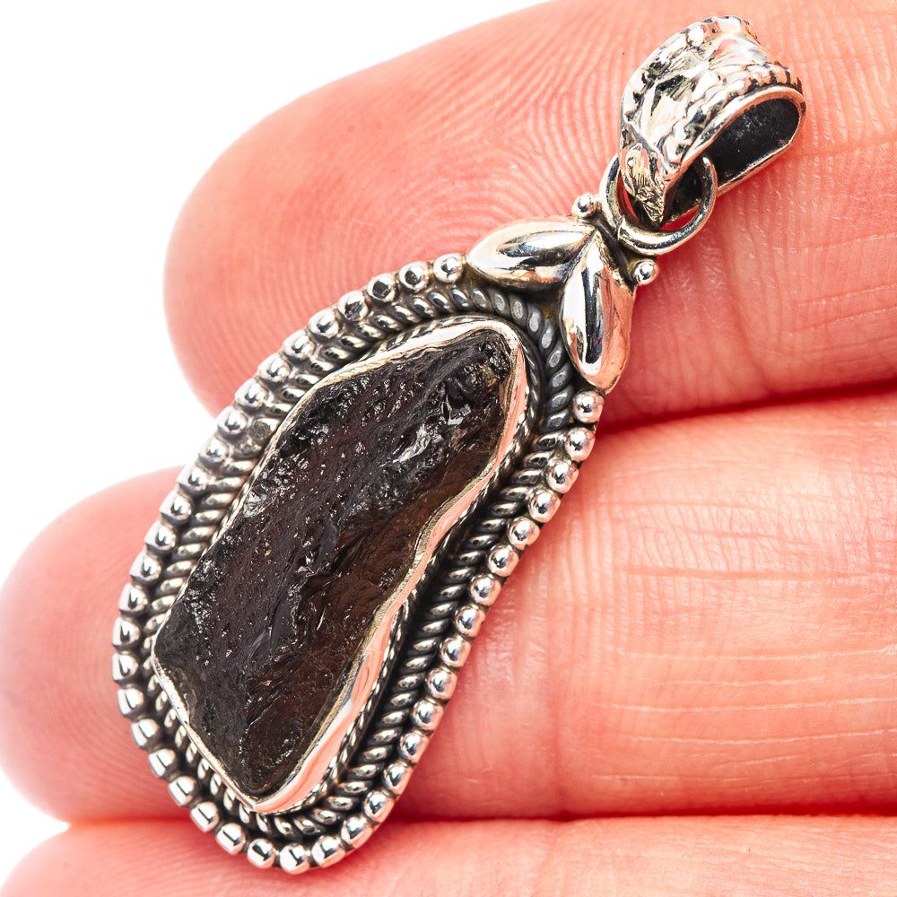 Moldavite Pendant 1 1/2" (.925 Sterling Silver)