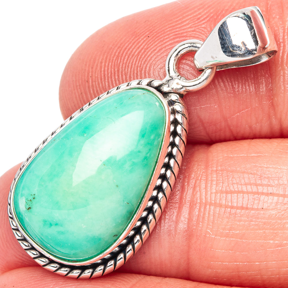 Chrysoprase Pendant 1 3/8" (925 Sterling Silver) P42449