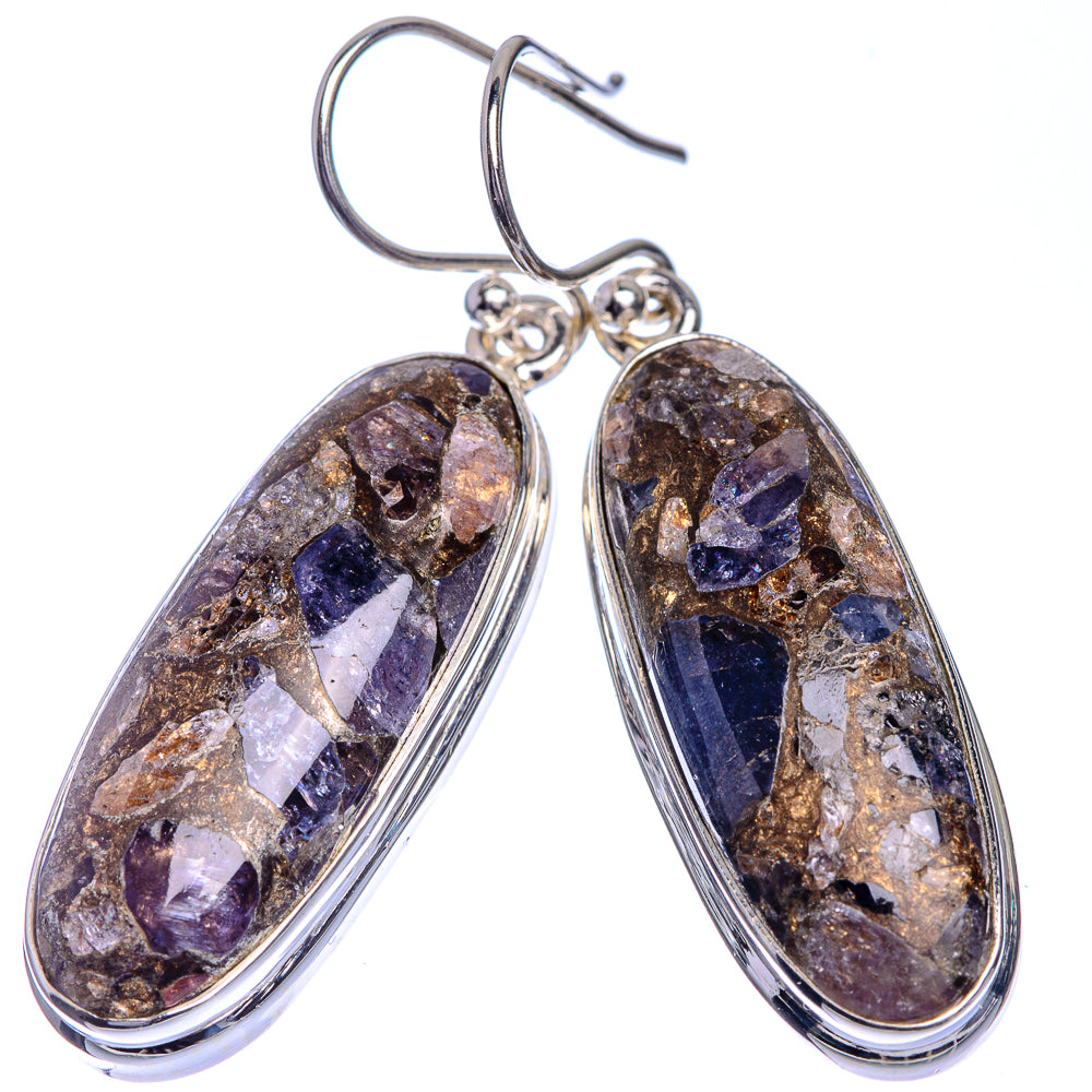 Copper Tanzanite Earrings 1 3/4" (925 Sterling Silver) E432988