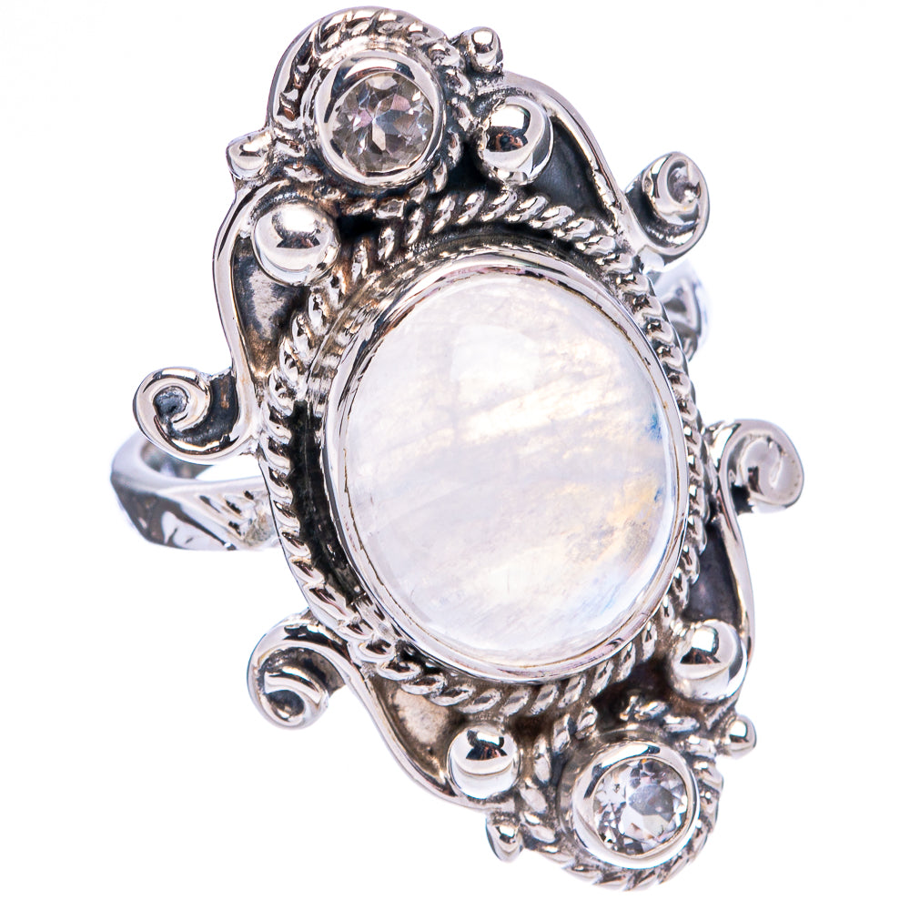 Premium Rainbow Moonstone Ring Size 6 (.925 Sterling Silver)