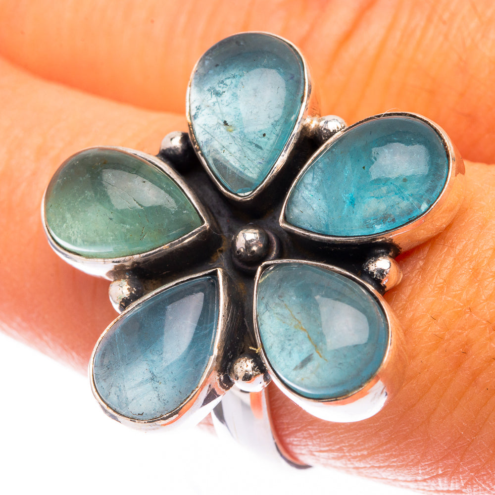 Large Blue Fluorite Ring Size 8 (925 Sterling Silver) R141648