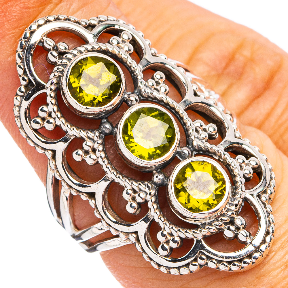 Peridot Ring Size 6.25 (.925 Sterling Silver)