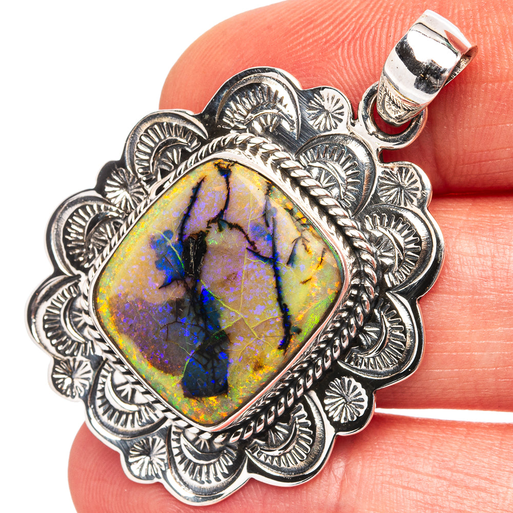 Premium Sterling Opal Pendant 1 3/4" (.925 Sterling Silver)