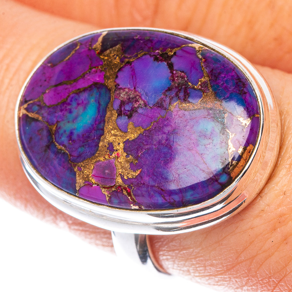 Purple Copper Composite Turquoise Ring Size 8.25 (925 Sterling Silver) R1554
