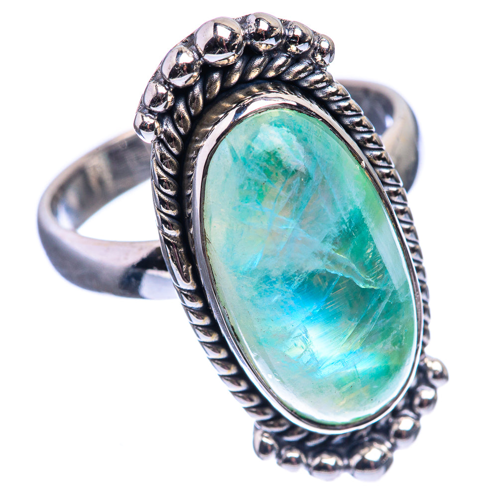 Green Moonstone Ring Size 7.75 (925 Sterling Silver) R142151