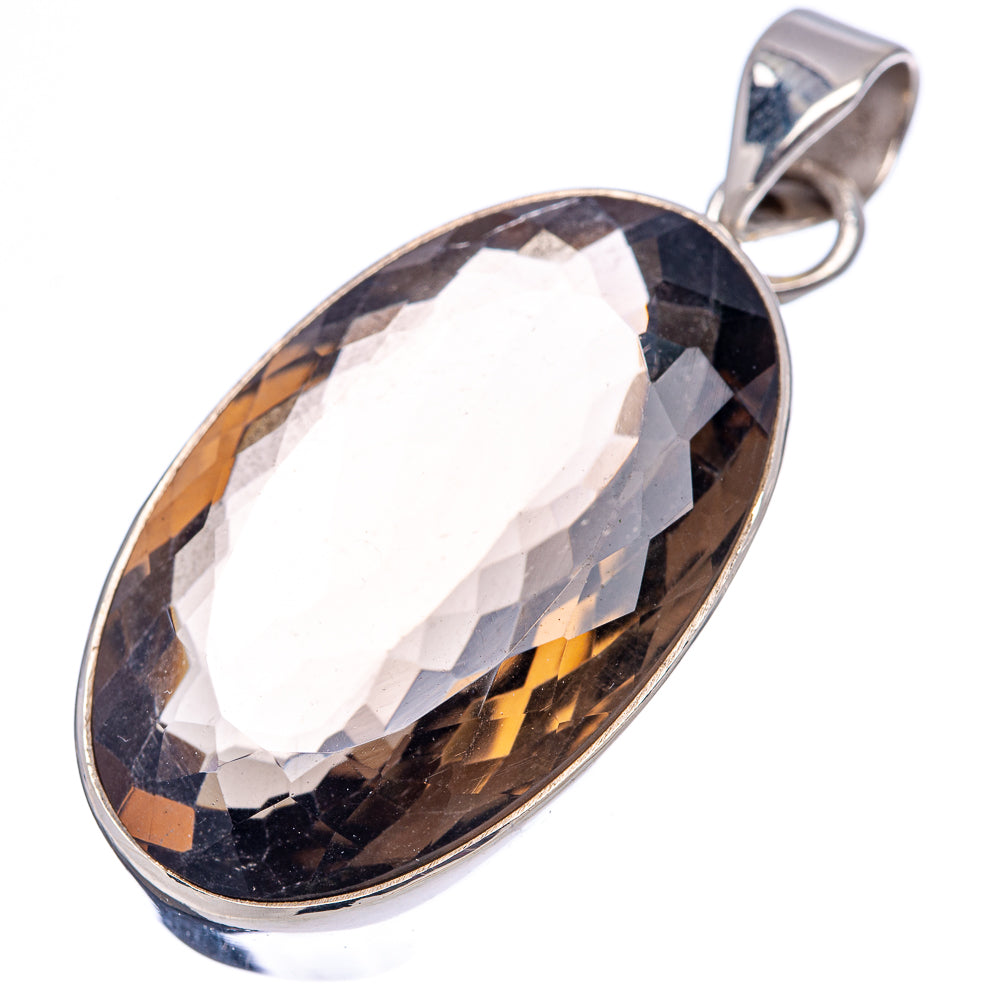 Premium Smoky Quartz Pendant 1 7/8" (.925 Sterling Silver)