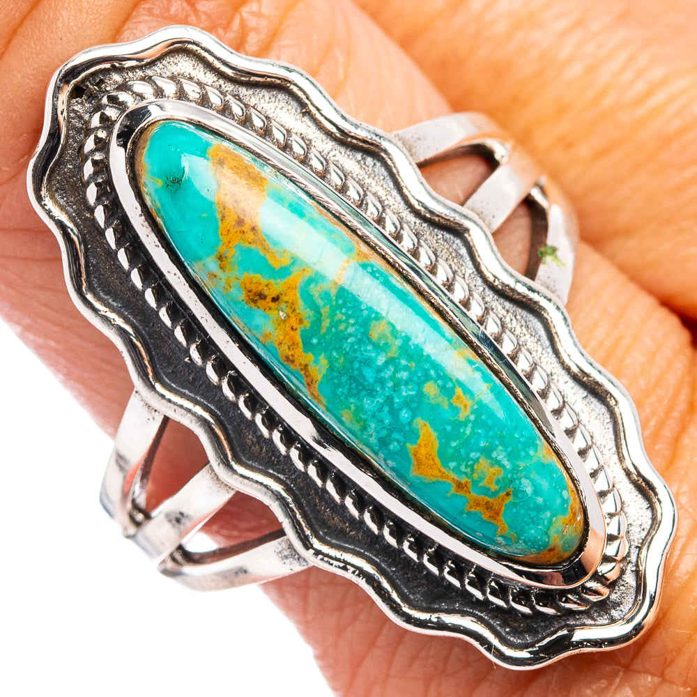 Native Style Royston Turquoise Ring Size 10 (.925 Sterling Silver)