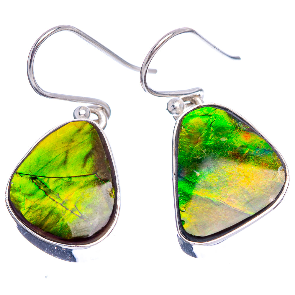 Premium Canadian Ammolite Earrings 1 1/4" (.925 Sterling Silver)