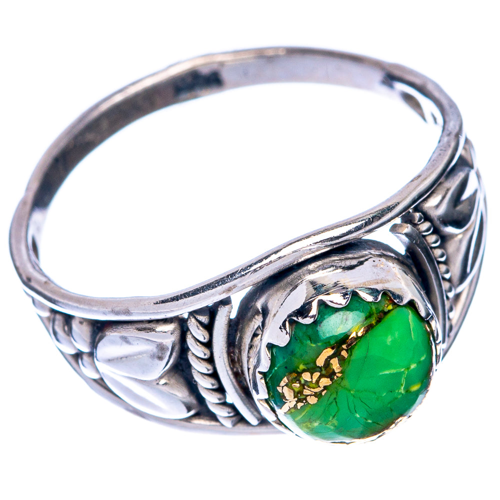 Green Copper Composite Turquoise Dainty Ring Size 6 (925 Sterling Silver) R145067