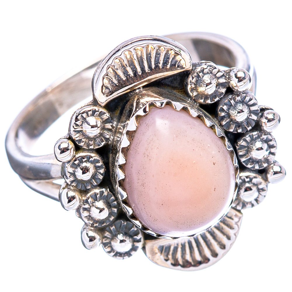 Pink Opal Native Style Ring Size 6 (.925 Sterling Silver)