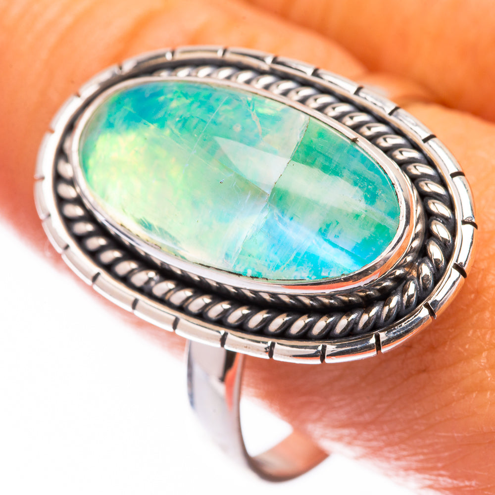 Green Moonstone Ring Size 11.25 (925 Sterling Silver) R140753