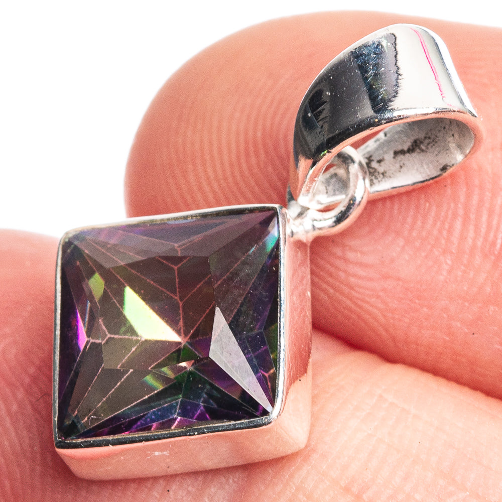 Mystic Topaz Dainty Pendant 7/8" (925 Sterling Silver) P39136