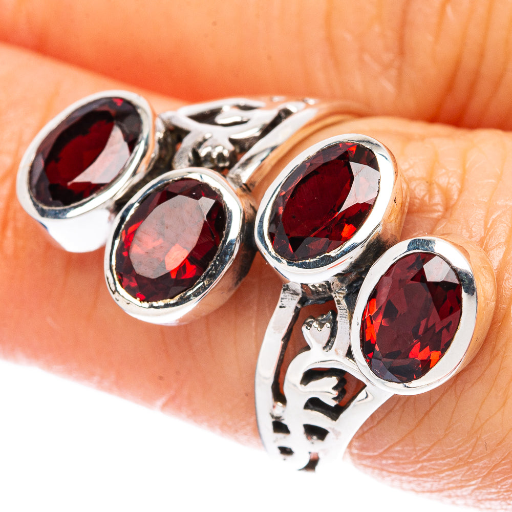 Garnet Ring Size 6.75 (925 Sterling Silver) R3364