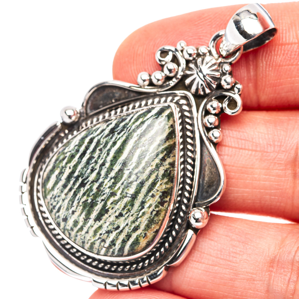 Premium Green Swiss Opal Pendant 2" (.925 Sterling Silver)