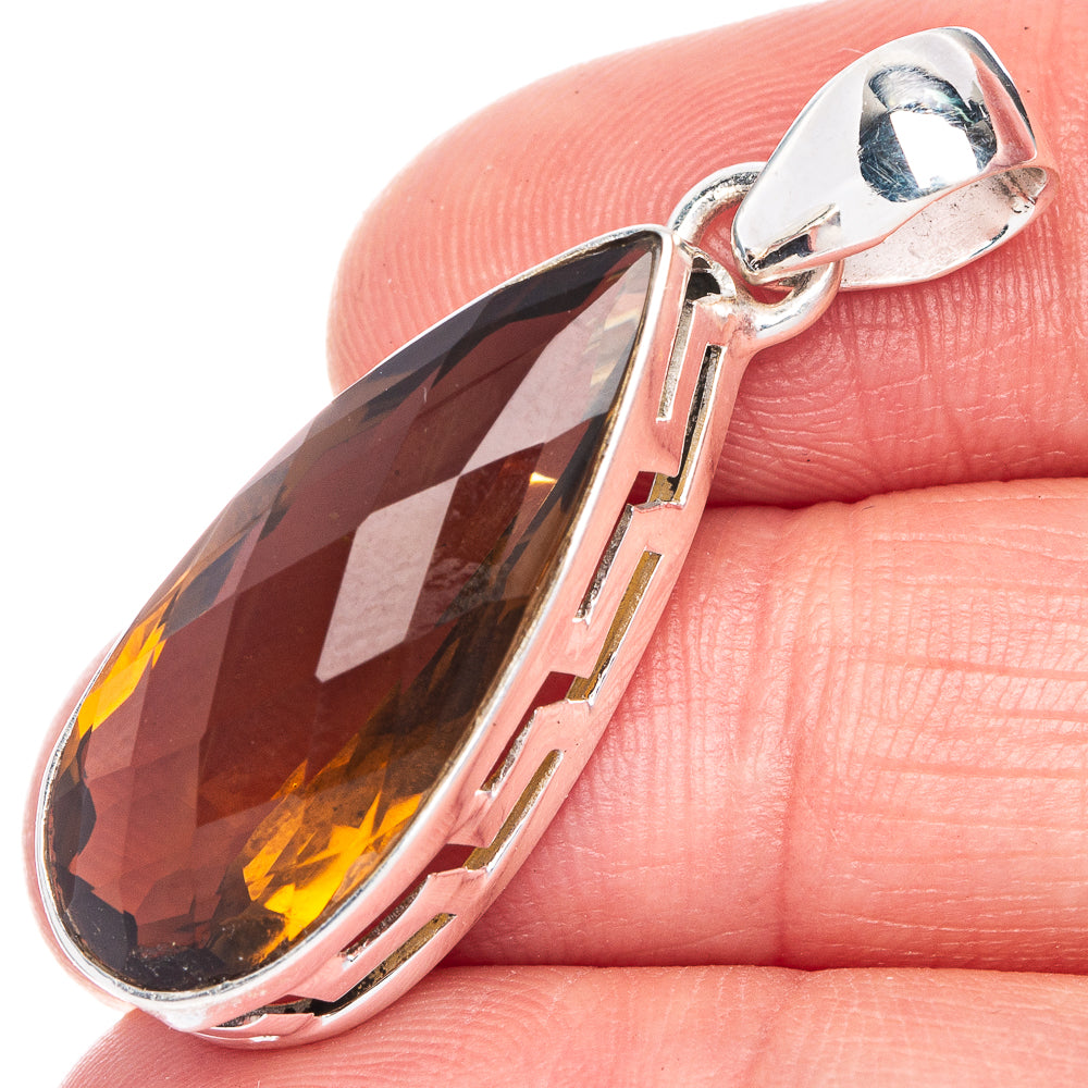 Mandarin Citrine Pendant 1 1/2" (925 Sterling Silver) P40614