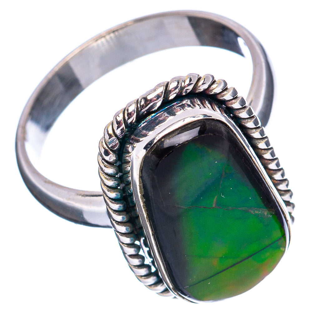 Premium Canadian Ammolite Ring Size 8 (.925 Sterling Silver)