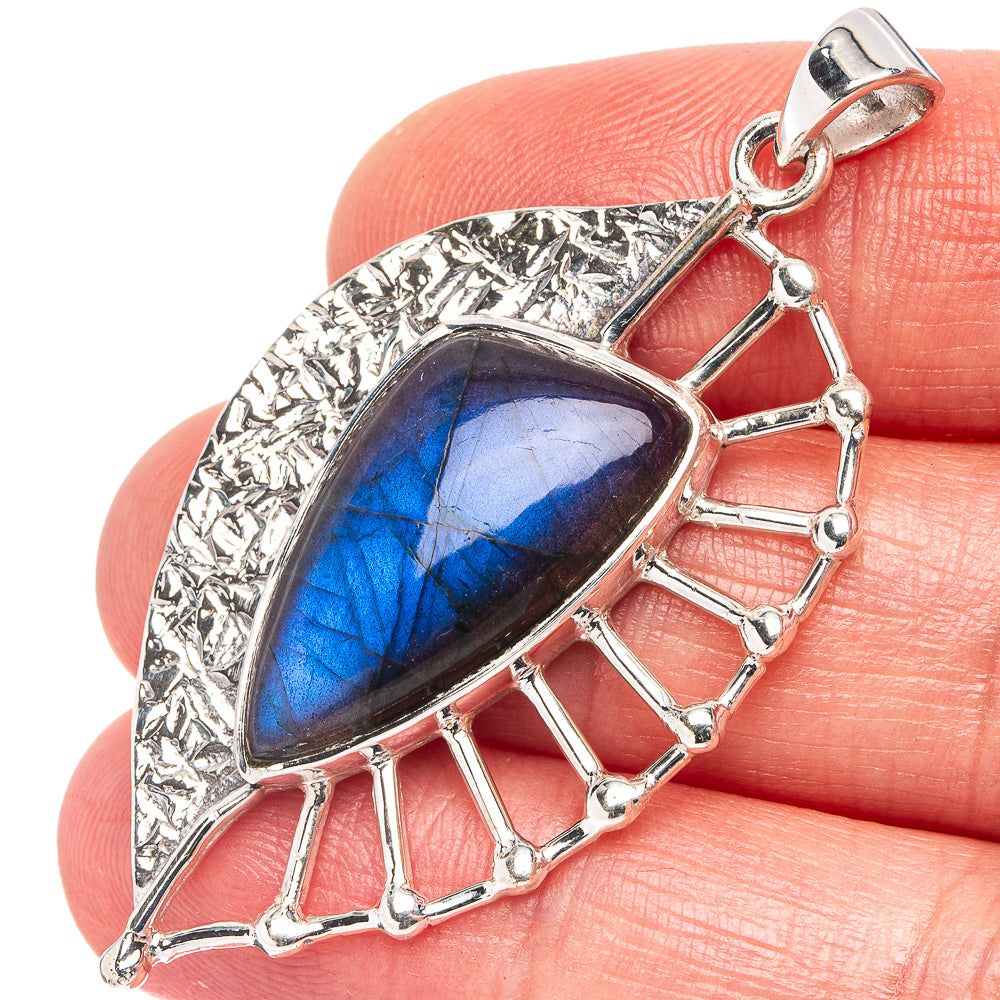 Premium Labradorite Pendant 2" (.925 Sterling Silver)