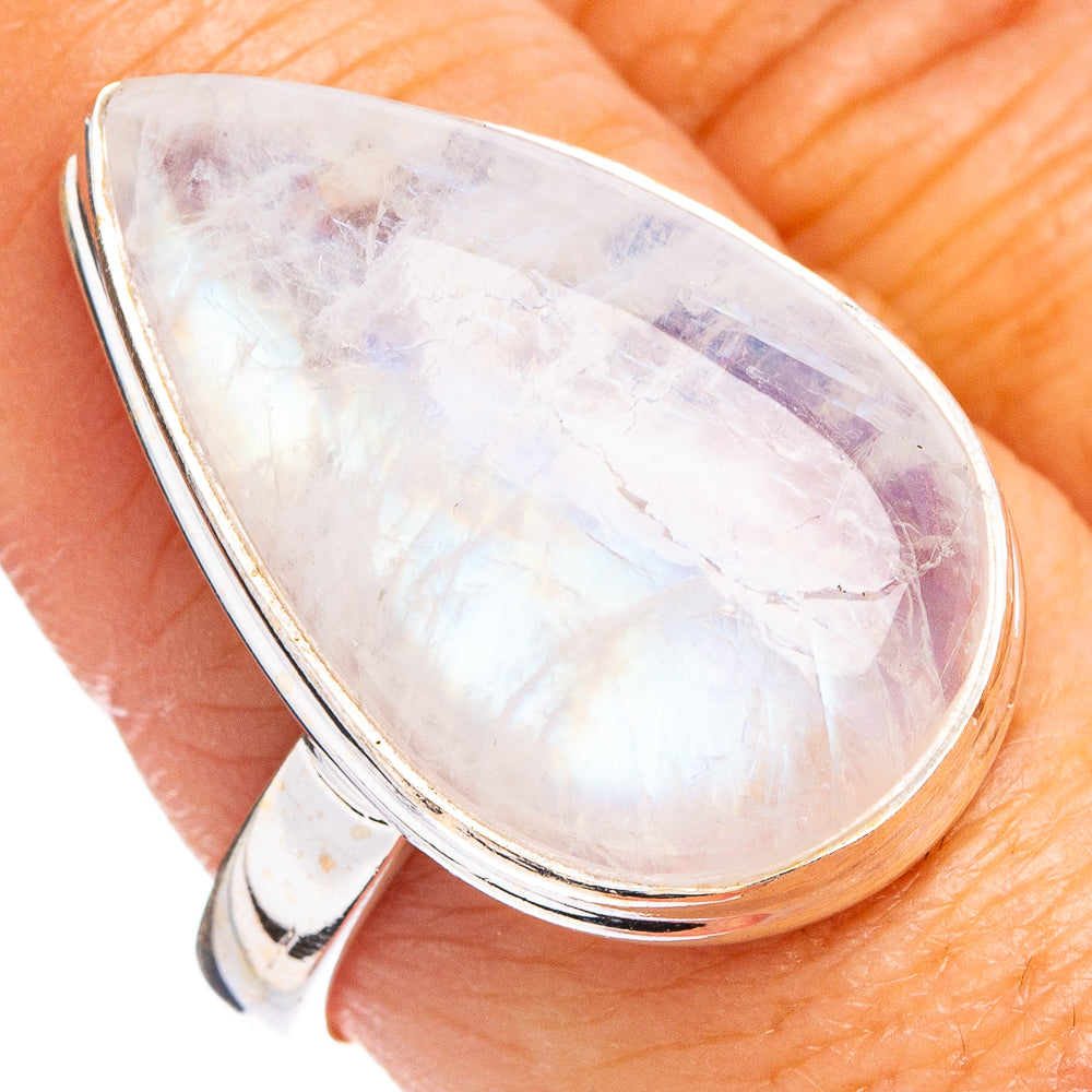 Rainbow Moonstone Ring Size 8.75 (.925 Sterling Silver)