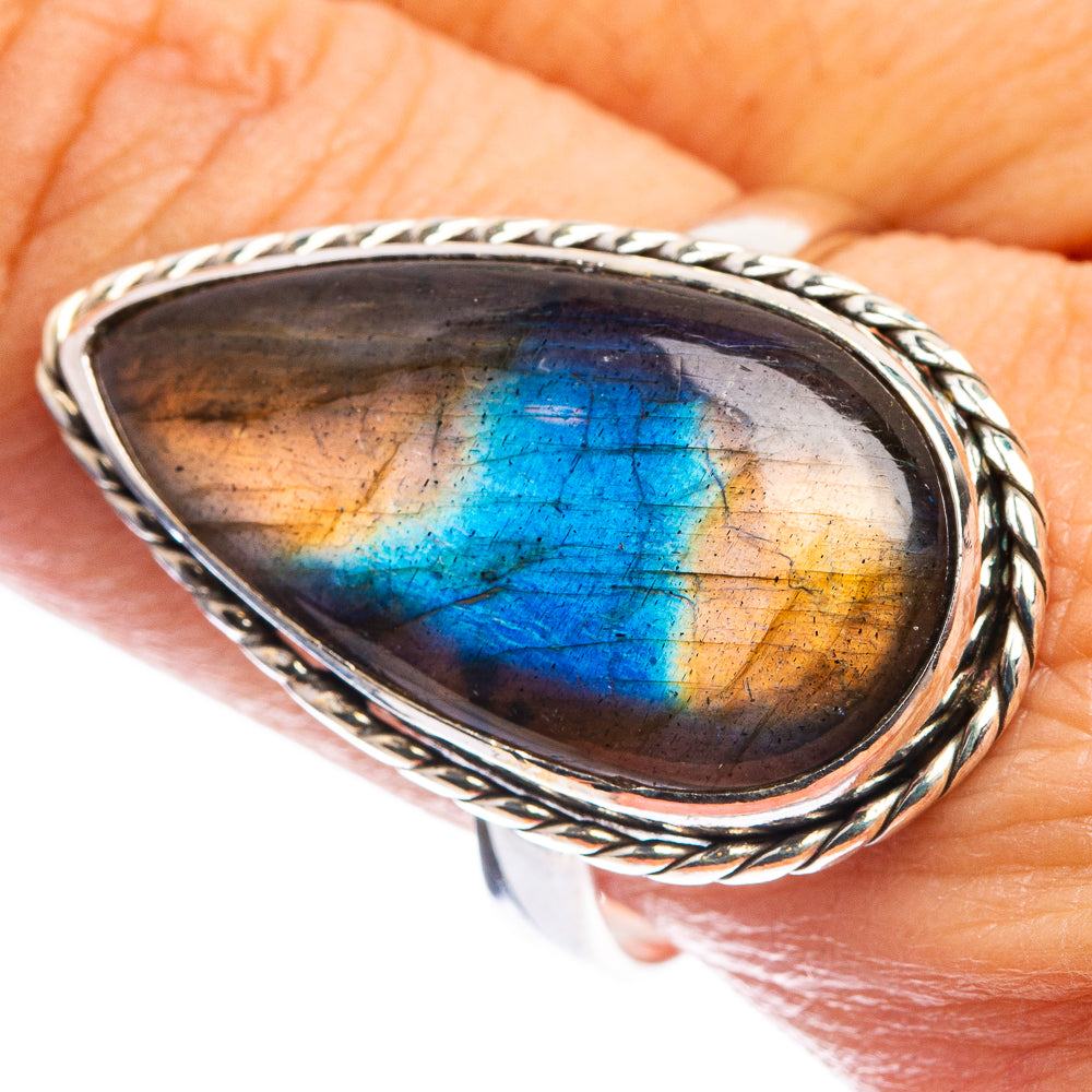 Large Labradorite Ring Size 10.25 (925 Sterling Silver) R143050