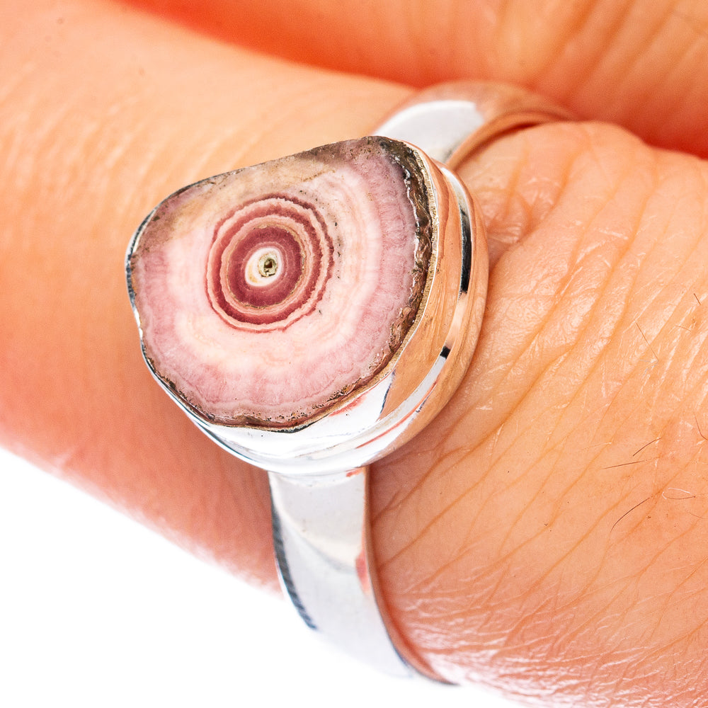 Rare Rhodochrosite Stalactite Ring Size 8.25 (925 Sterling Silver) R2795