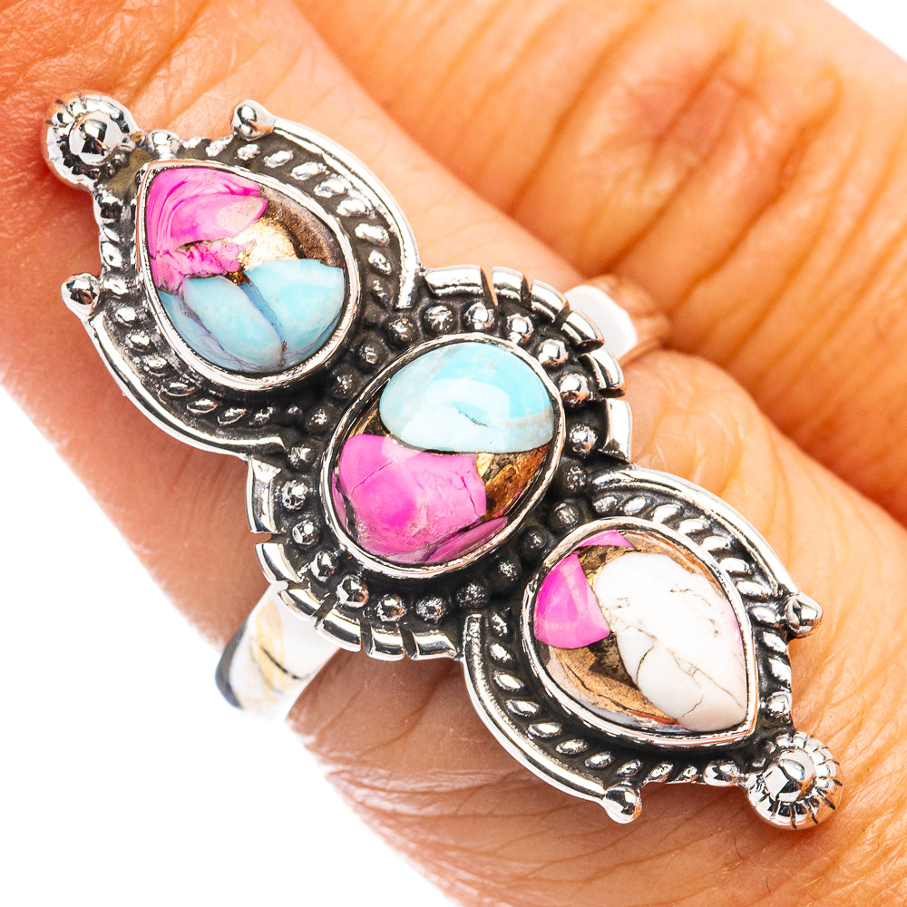 Cotton Candy Turquoise Ring Size 6.75 (.925 Sterling Silver)