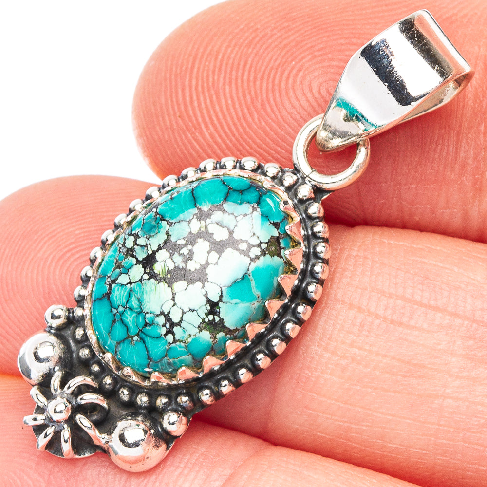 Arizona Turquoise Pendant 1 3/8" (925 Sterling Silver) P43812
