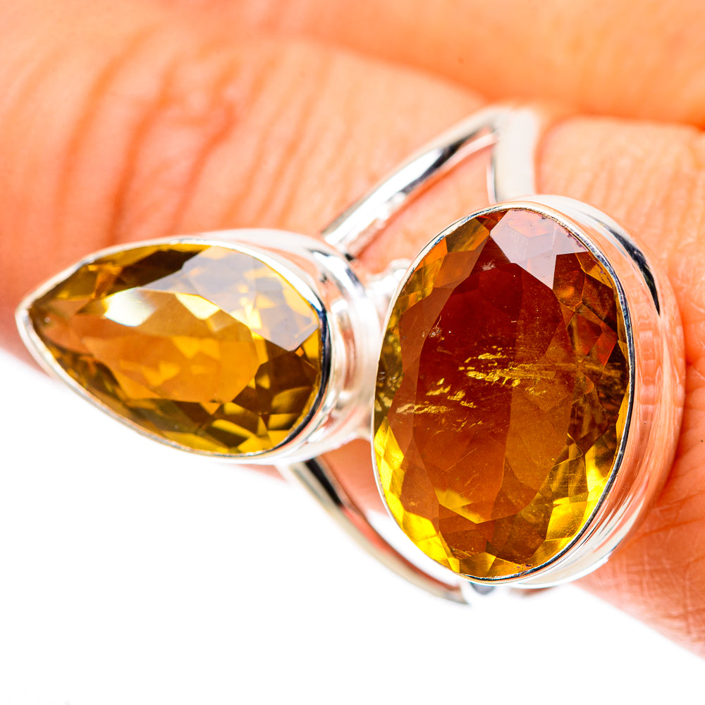 Large Faceted Citrine Ring Size 10.75 (925 Sterling Silver) RING138916