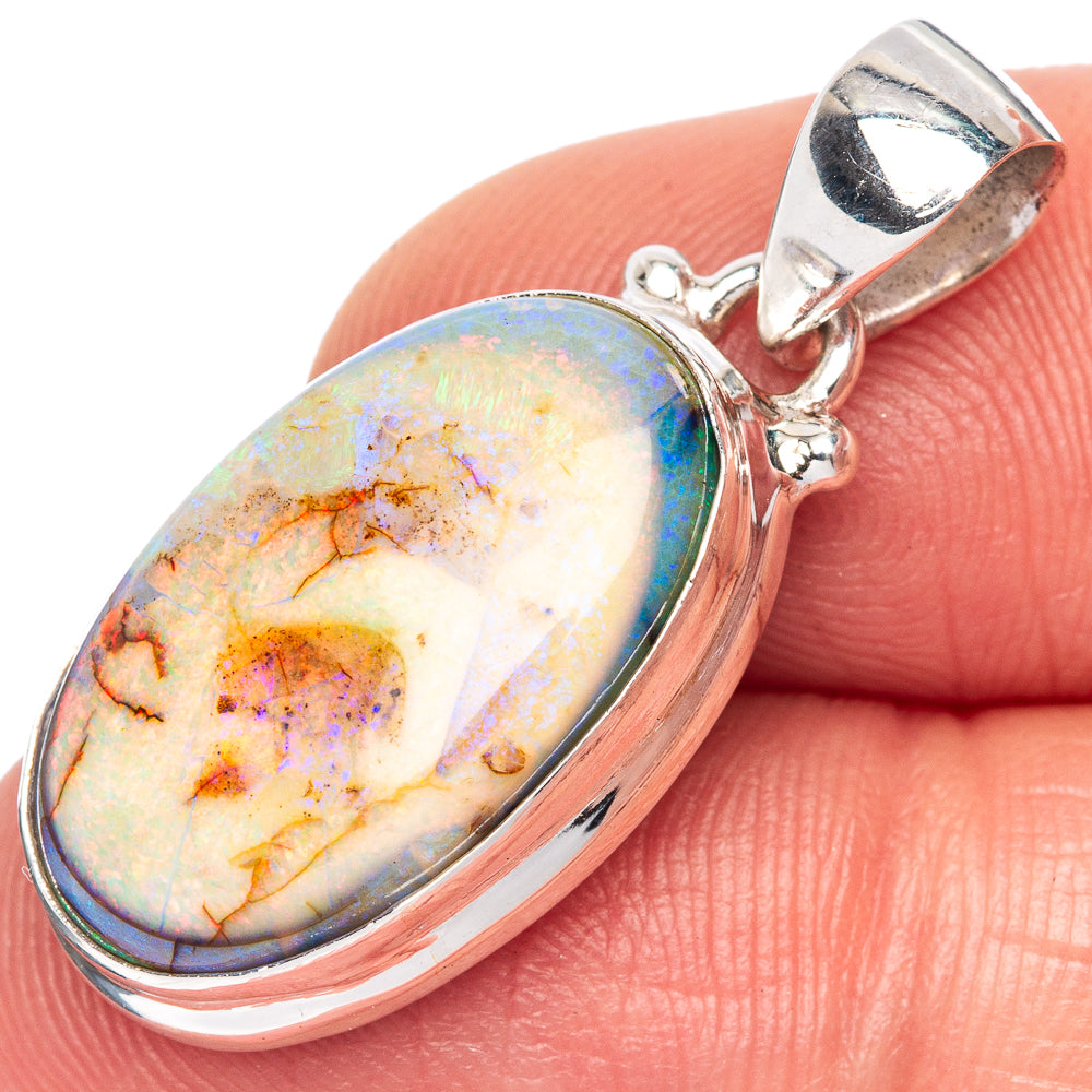 Rare Sterling Opal Pendant 1 1/4" (925 Sterling Silver) P41725