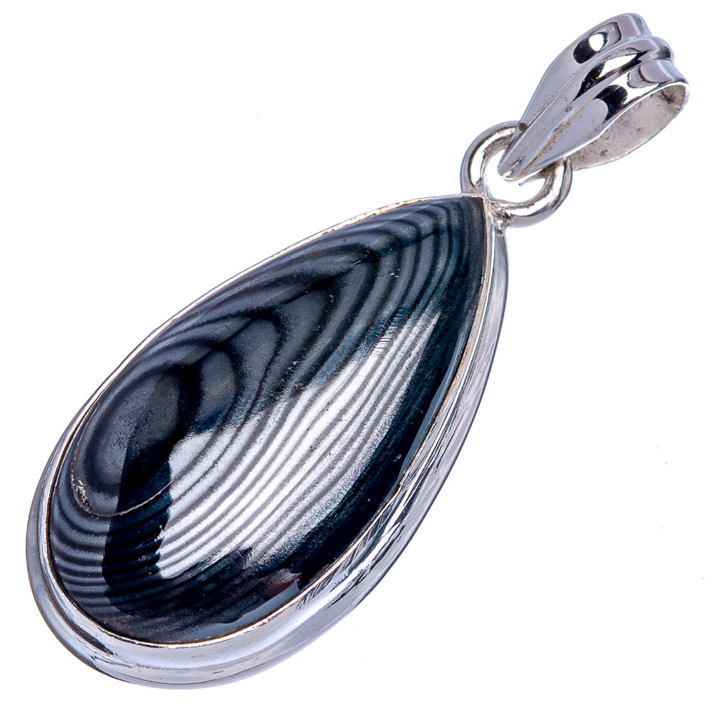 Psilomelane Pendant 1 5/8" (925 Sterling Silver) P40382
