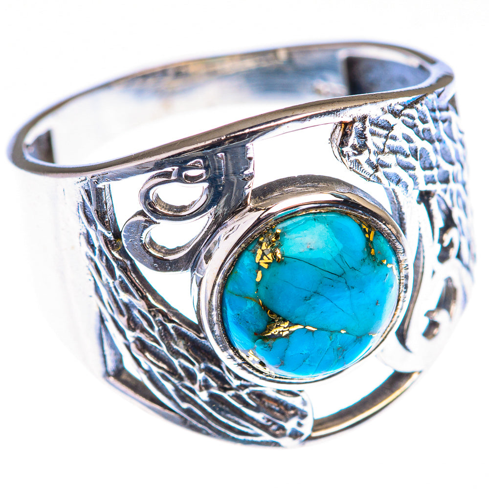 Blue Copper Composite Turquoise Ring Size 10.25 (925 Sterling Silver) RING139894