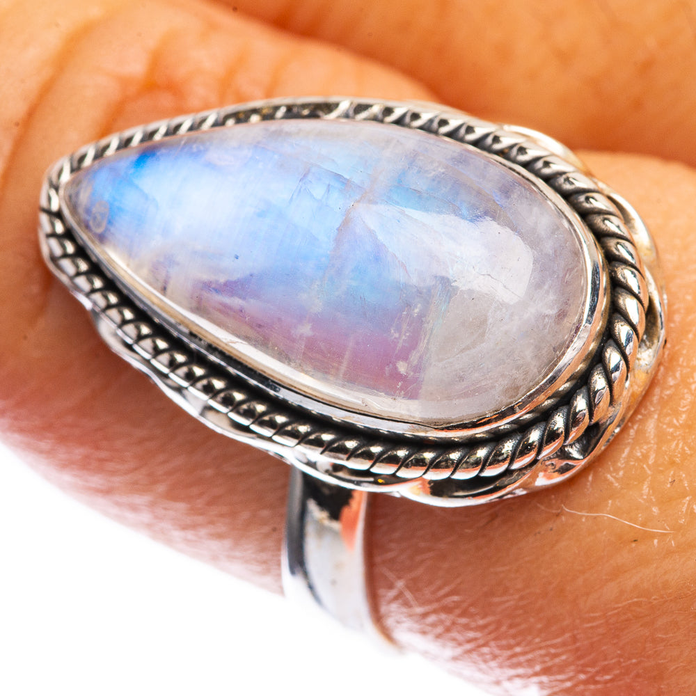 Rainbow Moonstone Ring Size 8.25 (925 Sterling Silver) R142419
