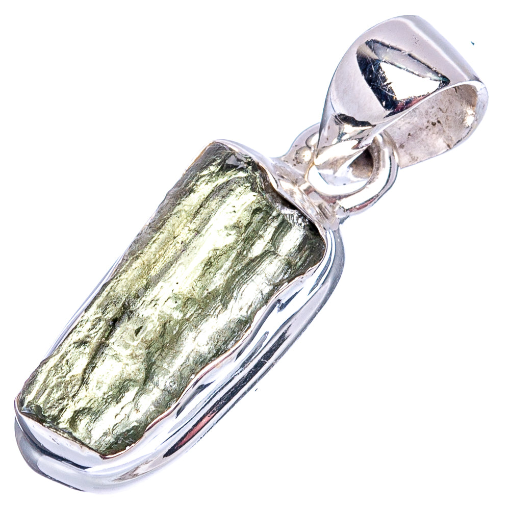 Rare Moldavite Pendant 1 1/8" (.925 Sterling Silver)