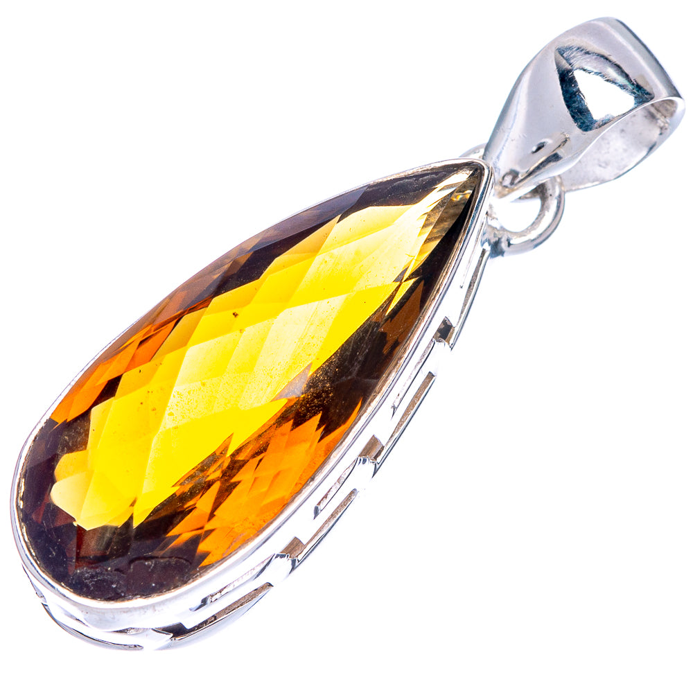 Mandarin Citrine Pendant 1 1/2" (925 Sterling Silver) P40614