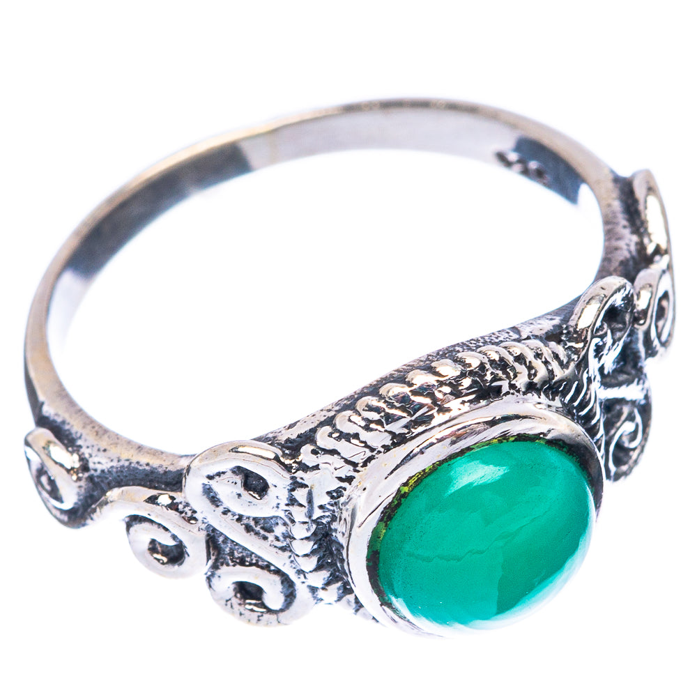 Chrysoprase Dainty Ring Size 6.5 (925 Sterling Silver) R5875