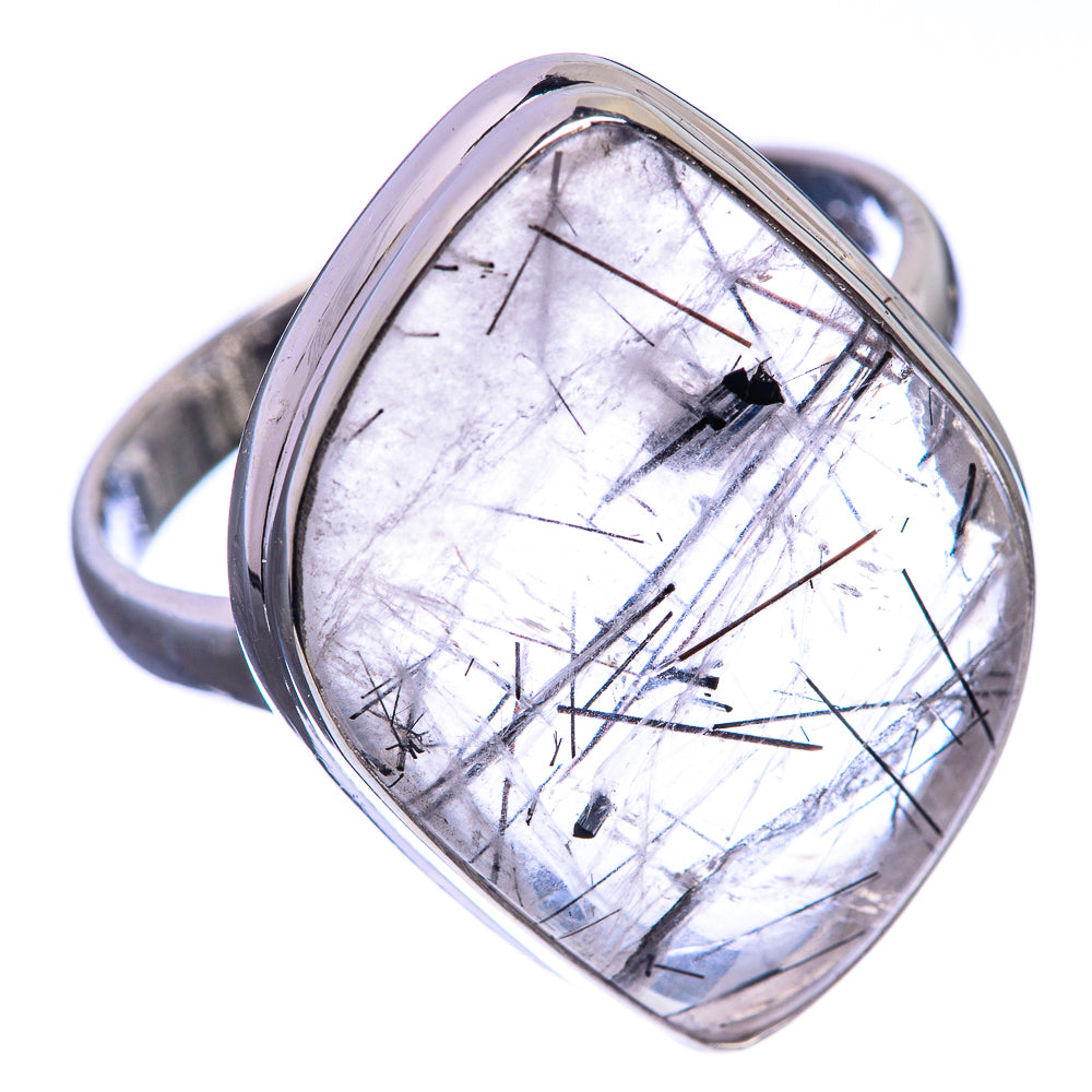Tourmalinated Quartz 925 Sterling Silver Ring Size 12
