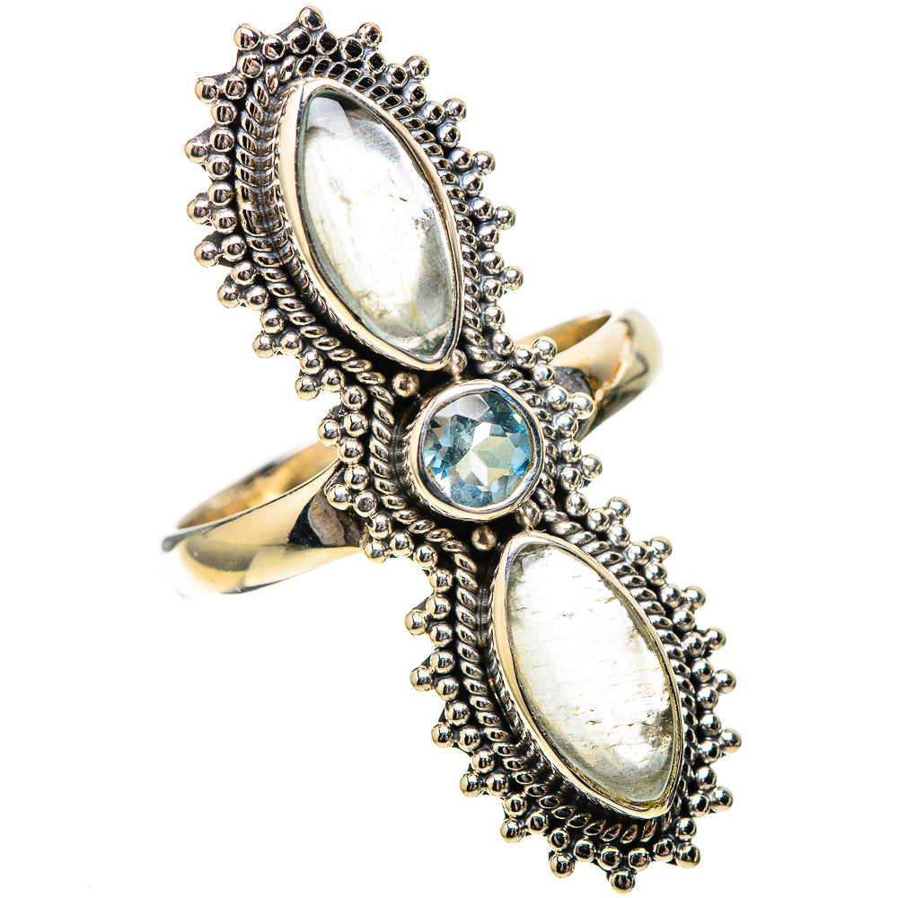 Large Natural Aquamarine, Blue Topaz Ring Size 10.75 (925 Sterling Silver) RING137980
