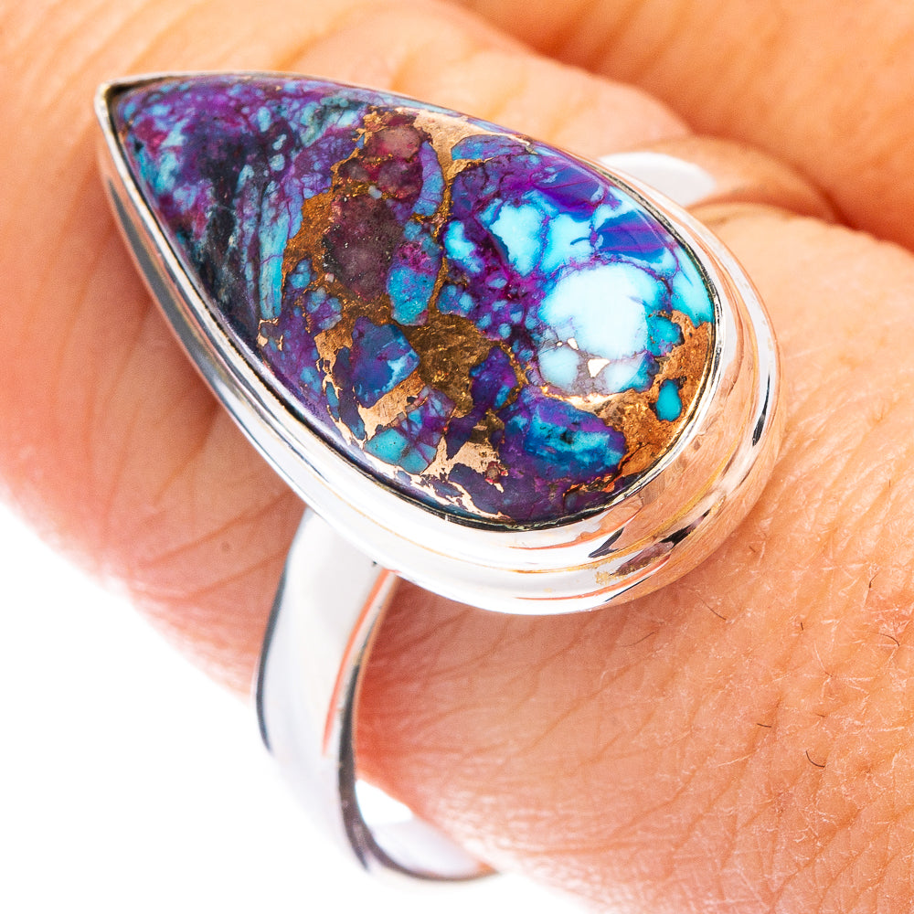 Purple Copper Turquoise Ring Size 9.75 (.925 Sterling Silver)
