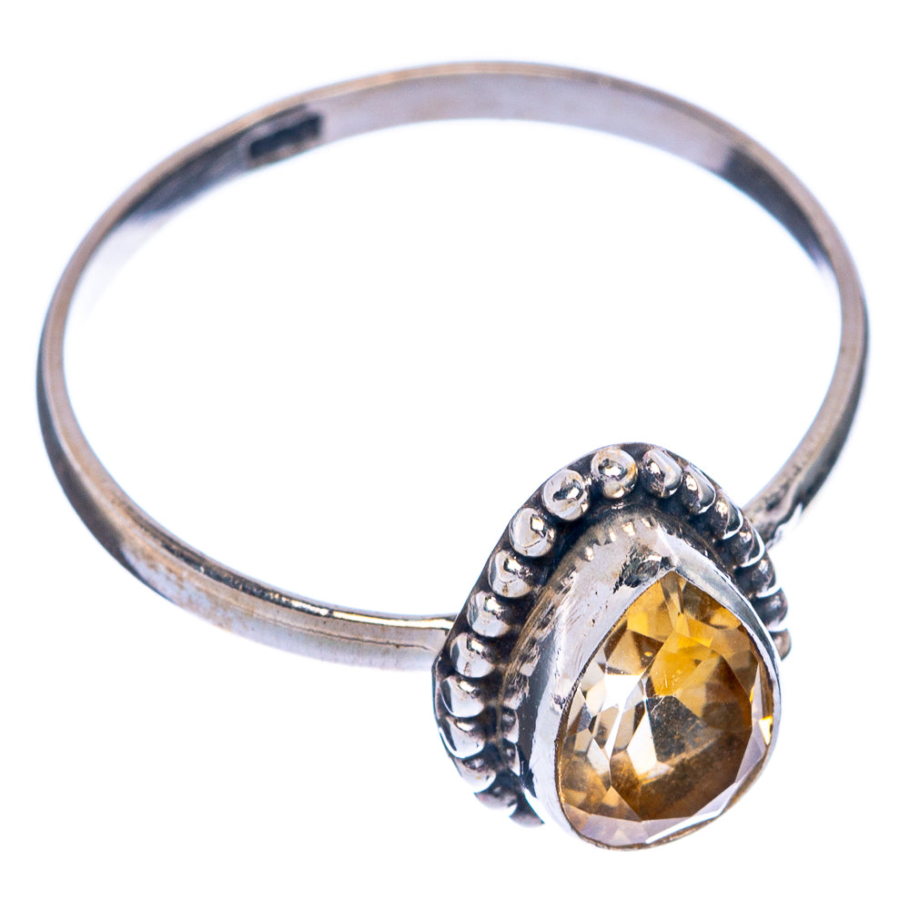 Faceted Citrine Dainty Ring Size 9.25 (925 Sterling Silver) R145508