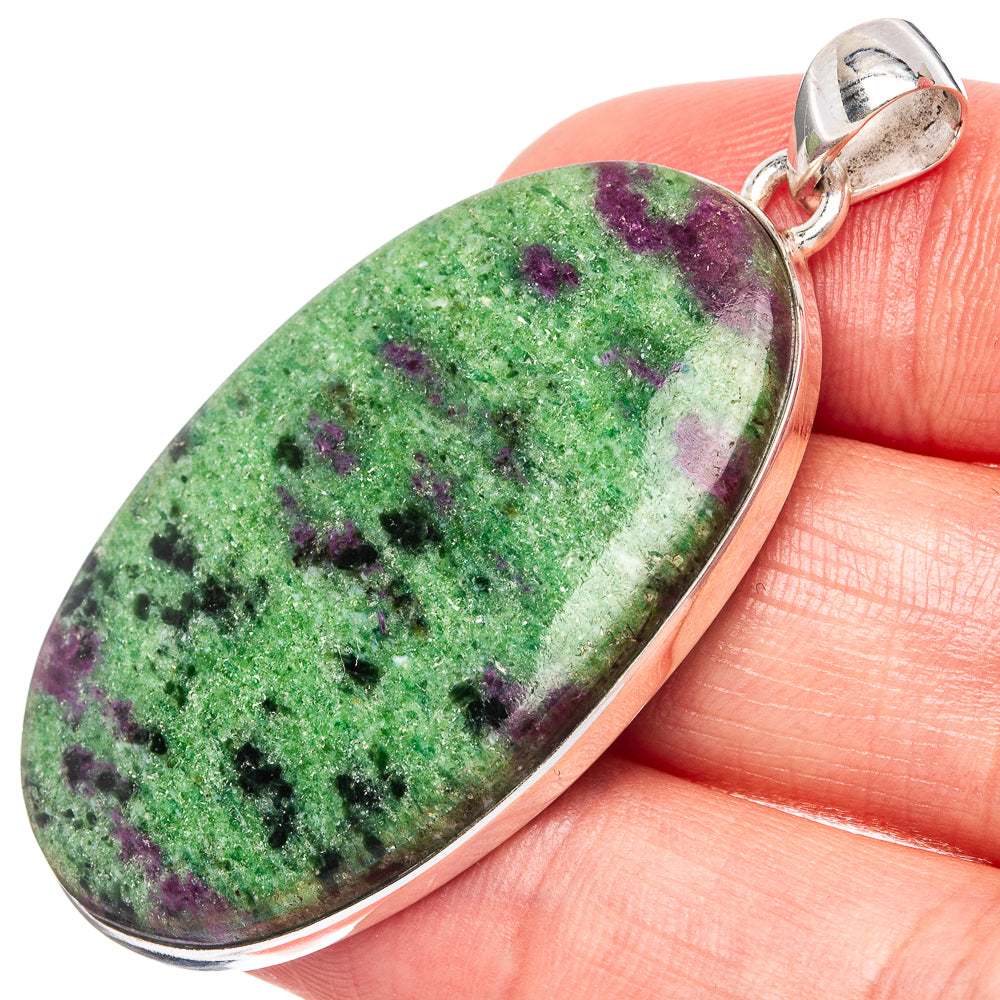 Ruby Zoisite Pendant 2" (925 Sterling Silver) P43047