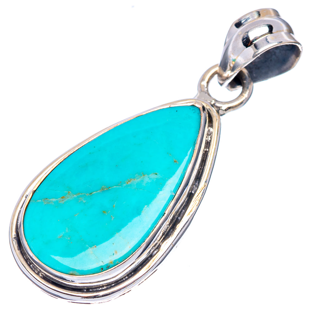 Royston Turquoise Pendant 1 3/8" (.925 Sterling Silver)