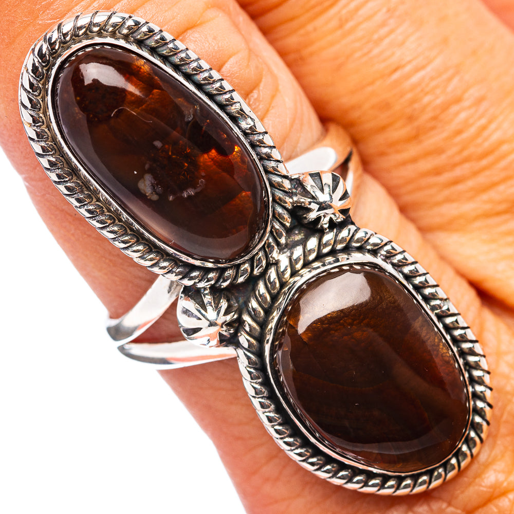 Premium Mexican Fire Agate Ring Size 9 (.925 Sterling Silver)