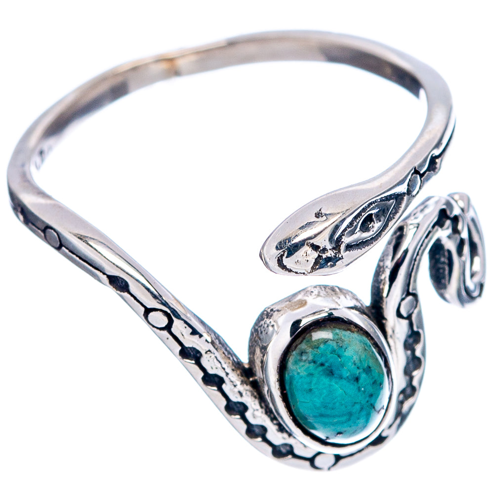 Turquoise Snake Dainty Ring Size 6 Adjustable (.925 Sterling Silver)