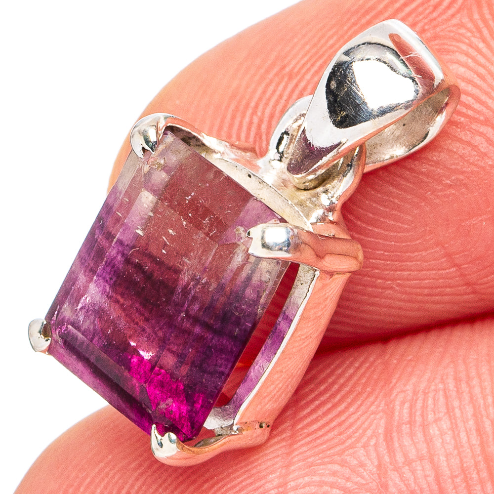 Purple Fluorite Pendant 3/4" (.925 Sterling Silver)
