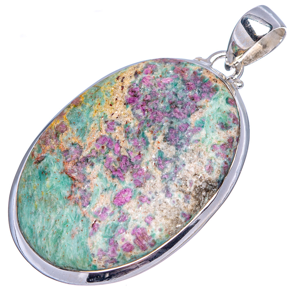 Ruby Fuchsite Pendant 1 7/8" (.925 Sterling Silver)