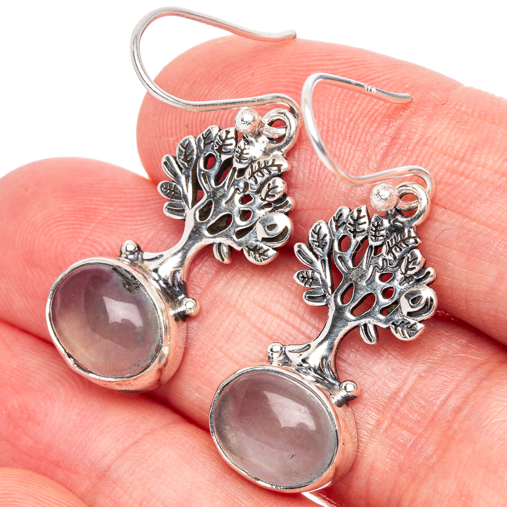 Aquamarine Tree Earrings 1 3/8" (925 Sterling Silver) E1388