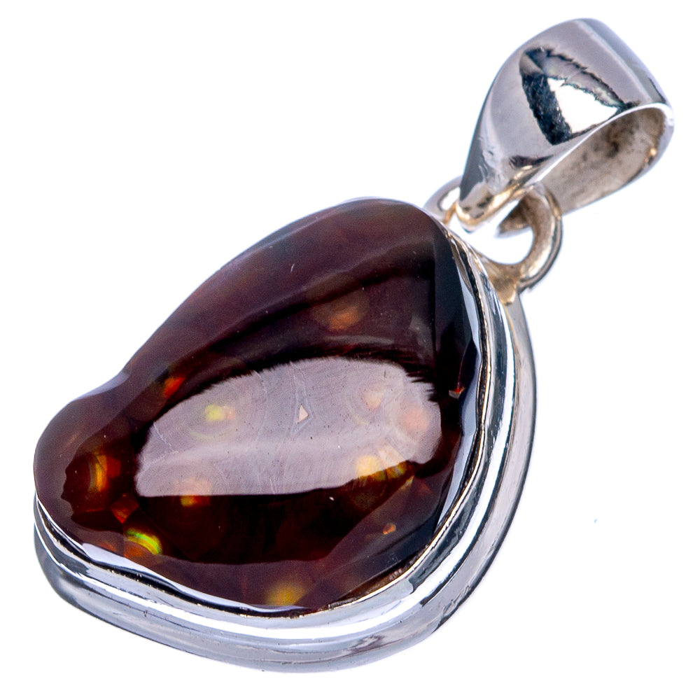 Rare Mexican Fire Agate Pendant 1 1/8" (925 Sterling Silver) P39968