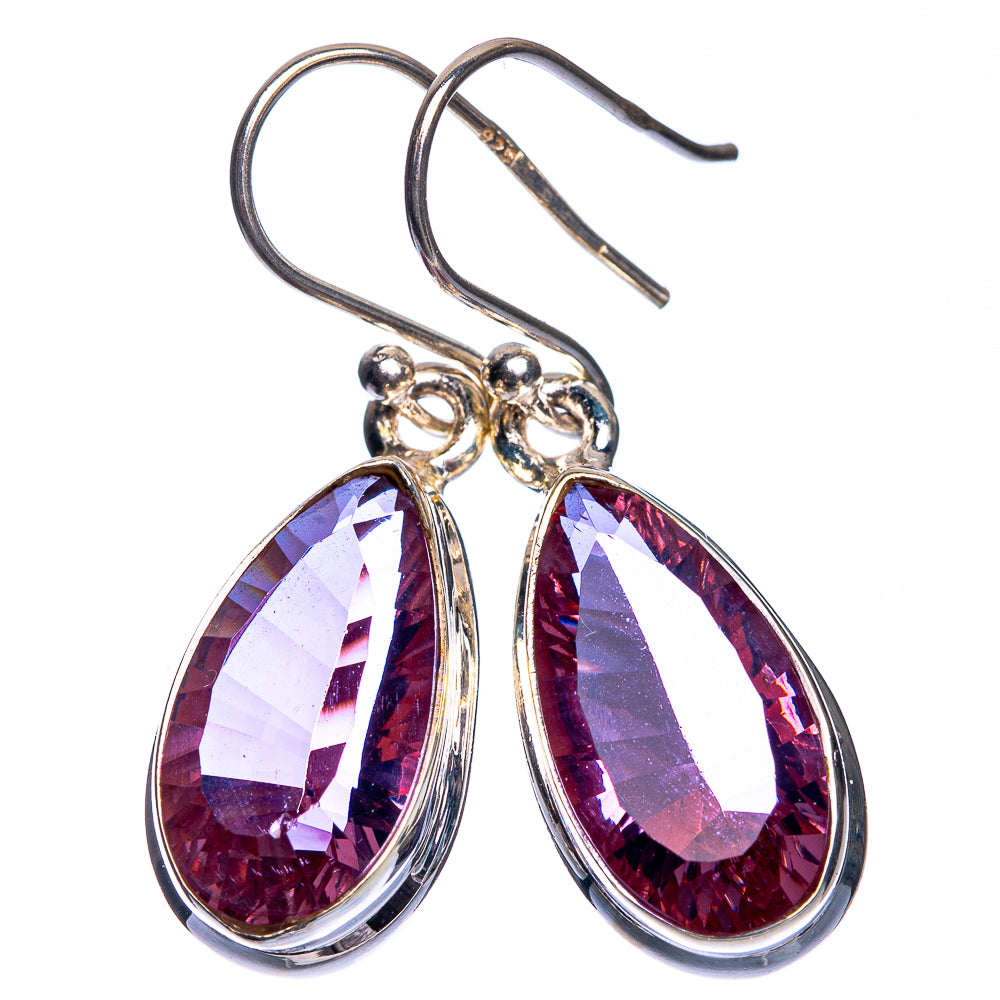 Faceted Color Change Alexandrite (Lab.) Earrings 1 3/8" (925 Sterling Silver) E432646