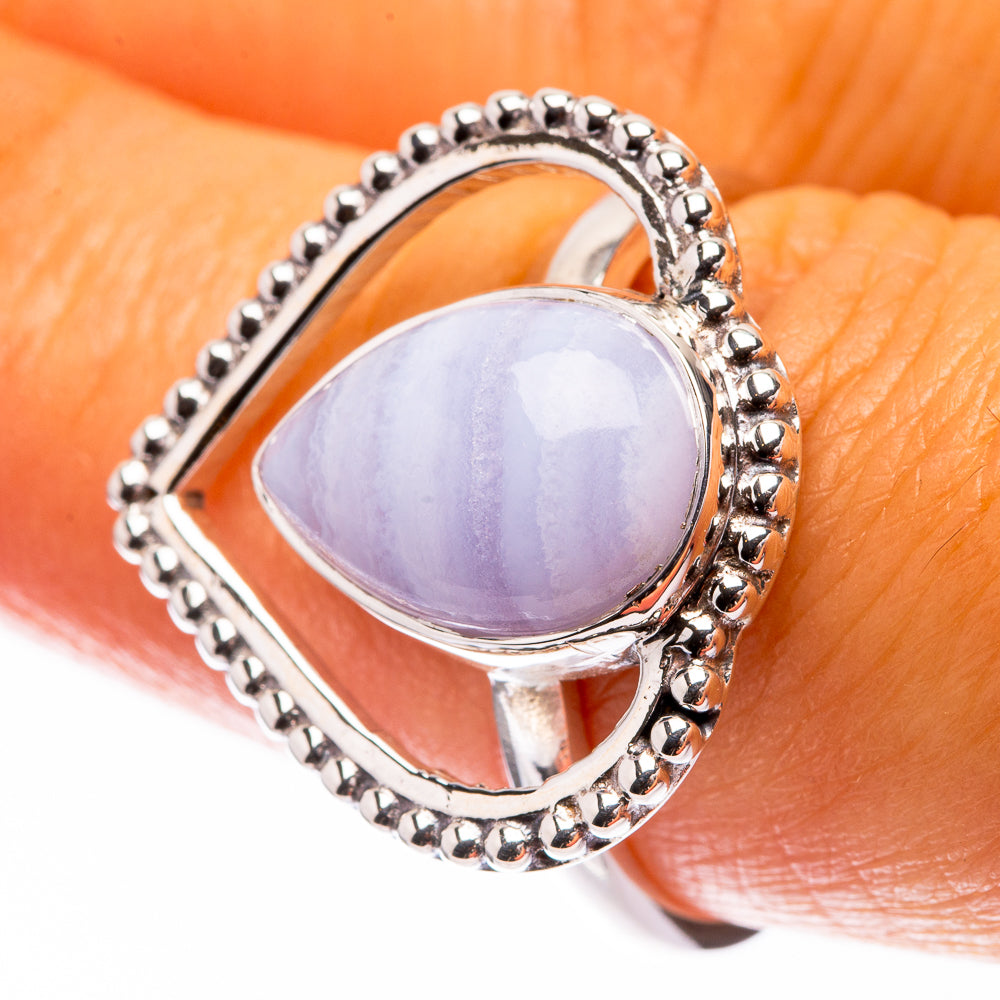 Premium Blue Lace Agate Ring Size 8.25 (925 Sterling Silver) R141845