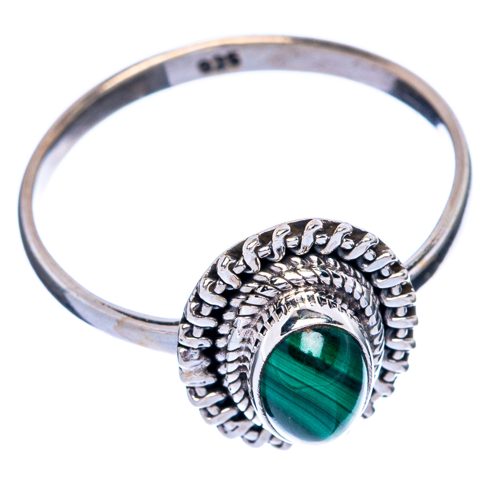 Malachite Dainty Ring Size 9 (925 Sterling Silver) R145498
